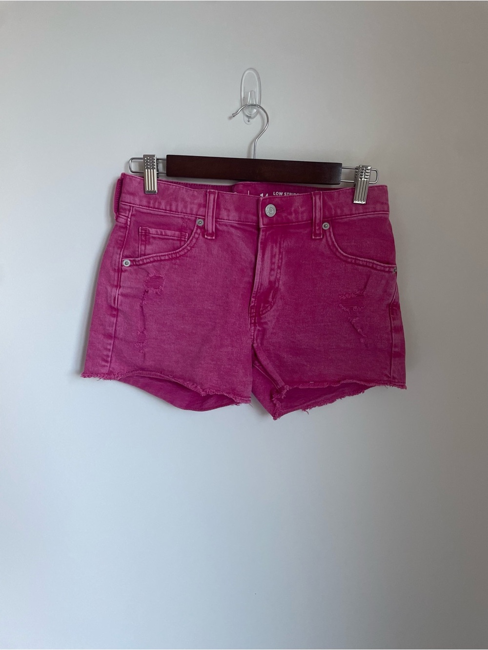 GAP Hot Pink Low-Rise Denim Shorts